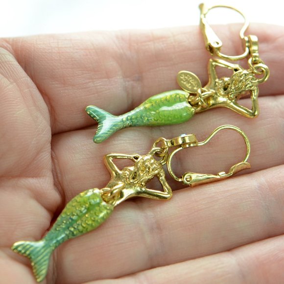 Kirks Folly Mermaid Leverback Earrings - Picture 4 of 5